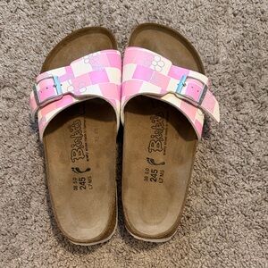 Pink Checkered Birki's womans Sandals